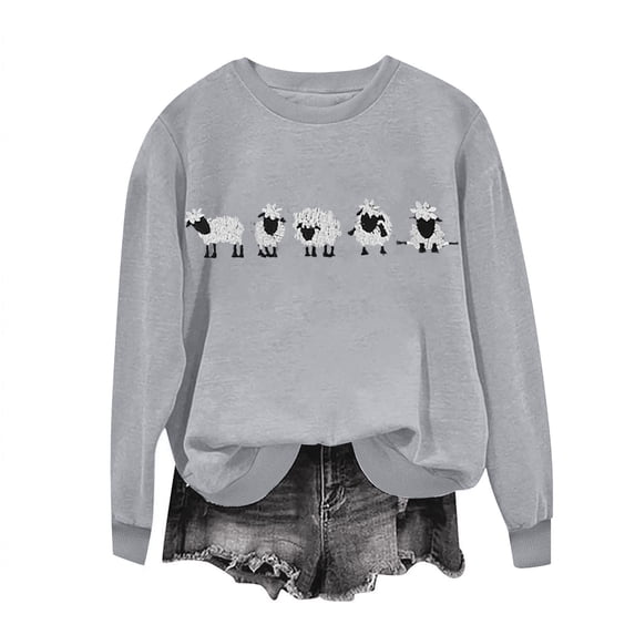Vixolx Graphic Sweatshirt for Women Crew Neck Long Sleeve Shirts Oversized Casual Pullover Tops Fall Fashion Clothes