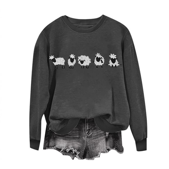 Vixolx Graphic Sweatshirt for Women Crew Neck Long Sleeve Shirts Oversized Casual Pullover Tops Fall Fashion Clothes