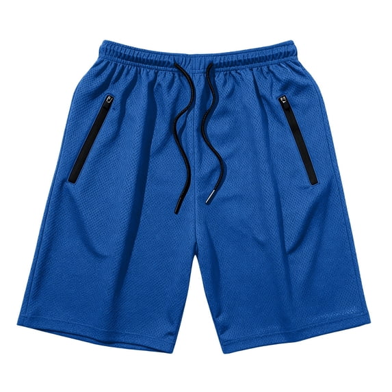 Vixolx Mens Mesh Athletic Shorts Drawstring Dry Gym Running Shorts Casual Vacation Beach Shorts with Zipper Pocket