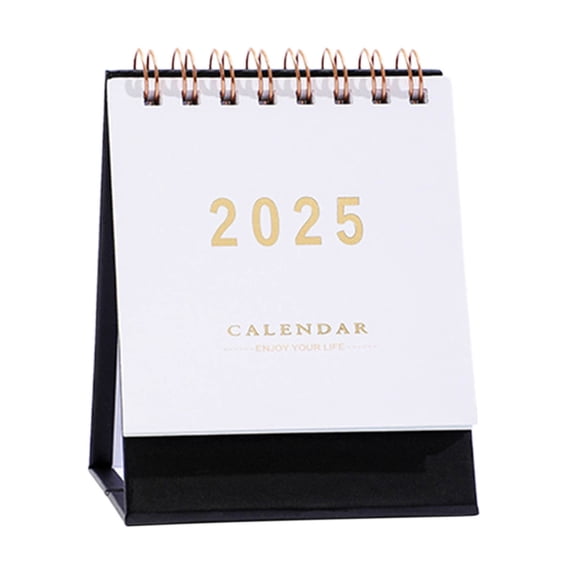 Vixolx Mini Desk Calendar 2024-2025, Small & Standing, Flip Calendar for Desks - 8" x 5" July 2024 to Dec 2025 18 Monthly Desktop Calendar- Thick Paper Twin-Wire Binding for Home Office (White)