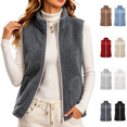thumbnail image 1 of Vixolx Womens Cropped Sherpa Fleece Vest Stand Collar Full Zip Teddy Sleeveless Jacket Winter Warm Outerwear with Pockets, 1 of 8