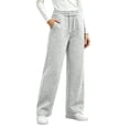 thumbnail image 1 of Vixolx Womens Fleece Sweatpants Drawstring Straight Leg Workout Pants with Pockets Solid Color Casual Pants Wide Leg Trousers, 1 of 6