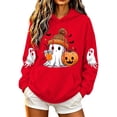 thumbnail image 1 of Vixolx Womens Halloween Hoodies Ghost Graphic Long Sleeve Pullover with Pocket Loose Hooded Drawstring Sweatshirt Fall Winter Tops, 1 of 6
