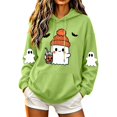 thumbnail image 1 of Vixolx Womens Hallween Sweatshirts Ghost Graphic Drawstring Hoodies with Pocket Winter Long Sleeve Tops, 1 of 5
