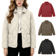 thumbnail image 1 of Vixolx Womens Lightweight Quilted Jacket Point Collar Snap Button Short Padded Coat with Patch Pockets Casual Warm Fall Winter Outerwear, 1 of 6