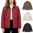 thumbnail image 1 of Vixolx Womens Lightweight Quilted Jacket Point Collar Snap Button Short Padded Coat with Patch Pockets Casual Warm Fall Winter Outerwear, 1 of 6