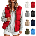 thumbnail image 1 of Vixolx Womens Short Puffer Vest Stand Collar Sleeveless Full Zip Padded Jacket with Side Pockets Solid Casual Fall Winter Outerwear, 1 of 8