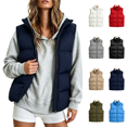 thumbnail image 1 of Vixolx Womens Short Puffer Vest Stand Collar Sleeveless Full Zip Padded Jacket with Side Pockets Solid Casual Fall Winter Outerwear, 1 of 8