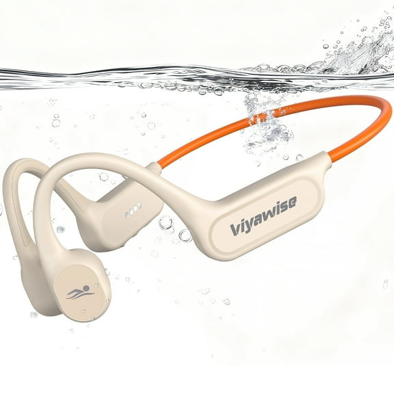 Viyawise B11 Bone Conduction Headphones, IP68 Waterproof Earbuds for Swimming, 32GB & Bluetooth 6.0 Wireless Underwater Open Ear Headphones with Mic for Sport