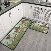 Viyeneyo Sunflower Rooster Rugs Set of 2 Indoor Bathroom
