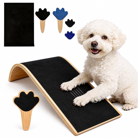 Viyuse Dog Nail Scratch Board Set Curved Dog Nail File Board with Mini & Handheld Paw Pads, No Clipper No Grinder Alternative Dog Nail Care Tool for Small Medium Large Dogs