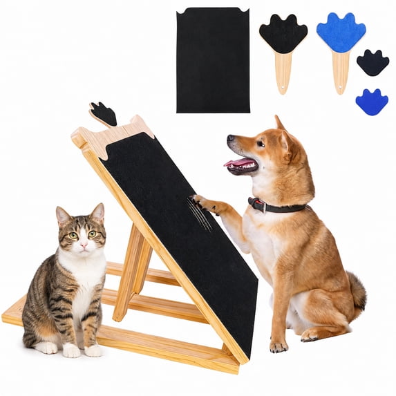 Viyuse Dog Nail Scratch Board Set–Pet Nail File Board for Dogs & Cats, Safe Alternative to Nail Clippers, Large Nail Board & Double-Sided Mini Scratch Pad, Indoor Training Tool