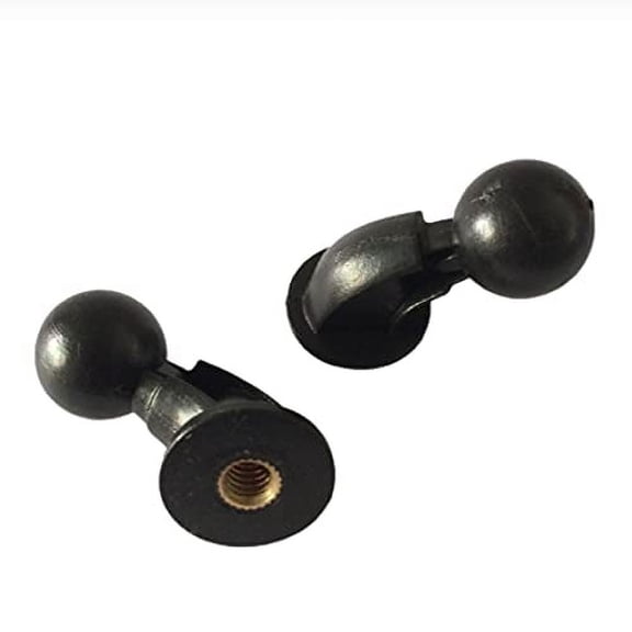 VizGiz 2 Pack 1/4 inch to 17mm Ball Mount Adapter Swivel Bolt for Tripod Selfie Grip Stand Head Phone Pad Tablet Clip Cradles Clamp Holder Connector, Black