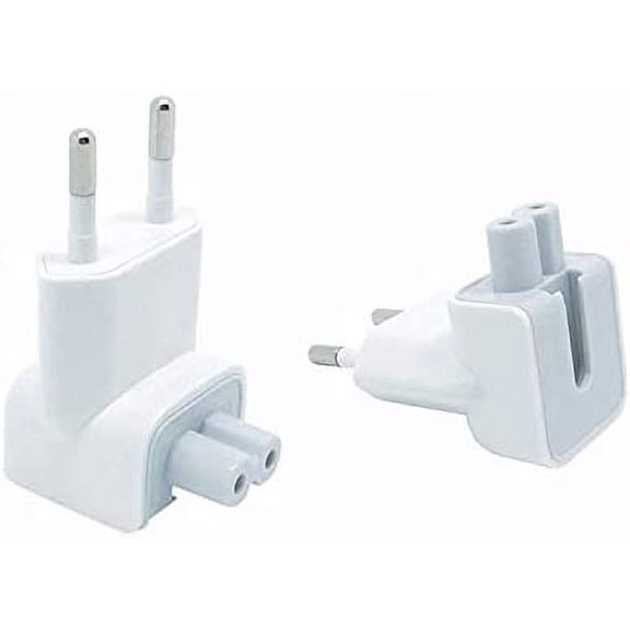 VizGiz 2 Pack US to Europe Plug Converter Travel Charger Adapter Wall Outlet EU European Connector Duck Head for MacBook Mac Pro MBA Retina MagSafe Apple Phone Pad Tablet Mini Air Power Brick