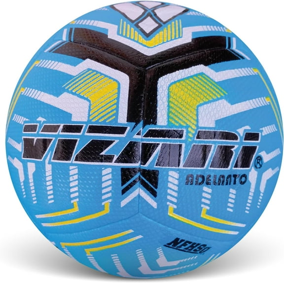 Vizari Adelanto Soccer Ball | NFHS Approved | Durable 12-Panel Design | Water-Resistant & Aerodynamic - Blue, 4