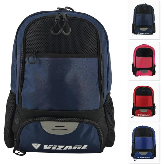 Vizari 'Avila' Soccer Backpack | Versatile Multiple Sports Bag for Ultimate Convenience | For Youth and Adults - BLACK/NAVY
