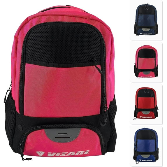 Vizari 'Avila' Soccer Backpack | Versatile Multiple Sports Bag for Ultimate Convenience | For Youth and Adults - BLACK/NEON PINK