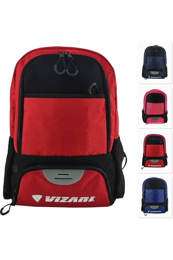 'Avila' Soccer Backpack | Versatile Multiple Sports Bag for Ultimate Convenience | For Kids and Adults - BLACK/RED
