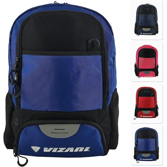 Vizari 'Avila' Soccer Backpack | Versatile Multiple Sports Bag for Ultimate Convenience | For Youth and Adults - BLACK/ROYAL