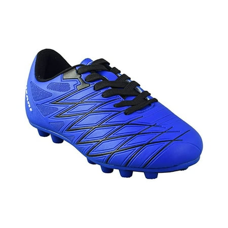 Vizari Boca Firm Ground Soccer Cleats for Kids & Youth – Lightweight, Durable, Comfortable Shoes with Traction & Padded Heel - Blue/Black, 13.5