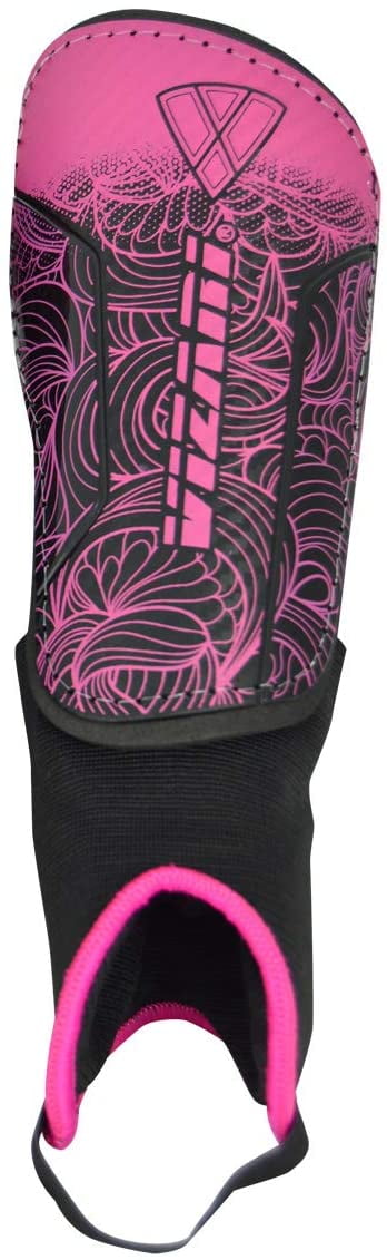 Vizari Cali Soccer Shin Guard with Ankle Protection for Boys and Girls Pink/Black - M