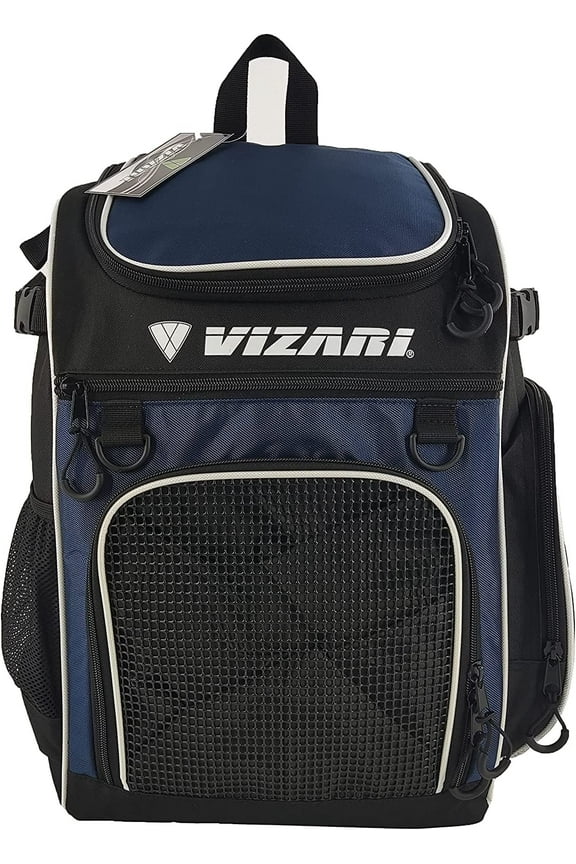'Cambria' Soccer Backpack | Versatile Multiple Sports Bag for Ultimate Convenience | For Youth and Adults - Navy/White