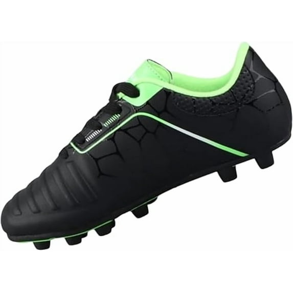 Vizari USA Catalina Firm Ground Soccer Cleats for Kids – Comfortable, Durable, and Traction-Ready Shoes for Boys and Girls - Black/Green, 8