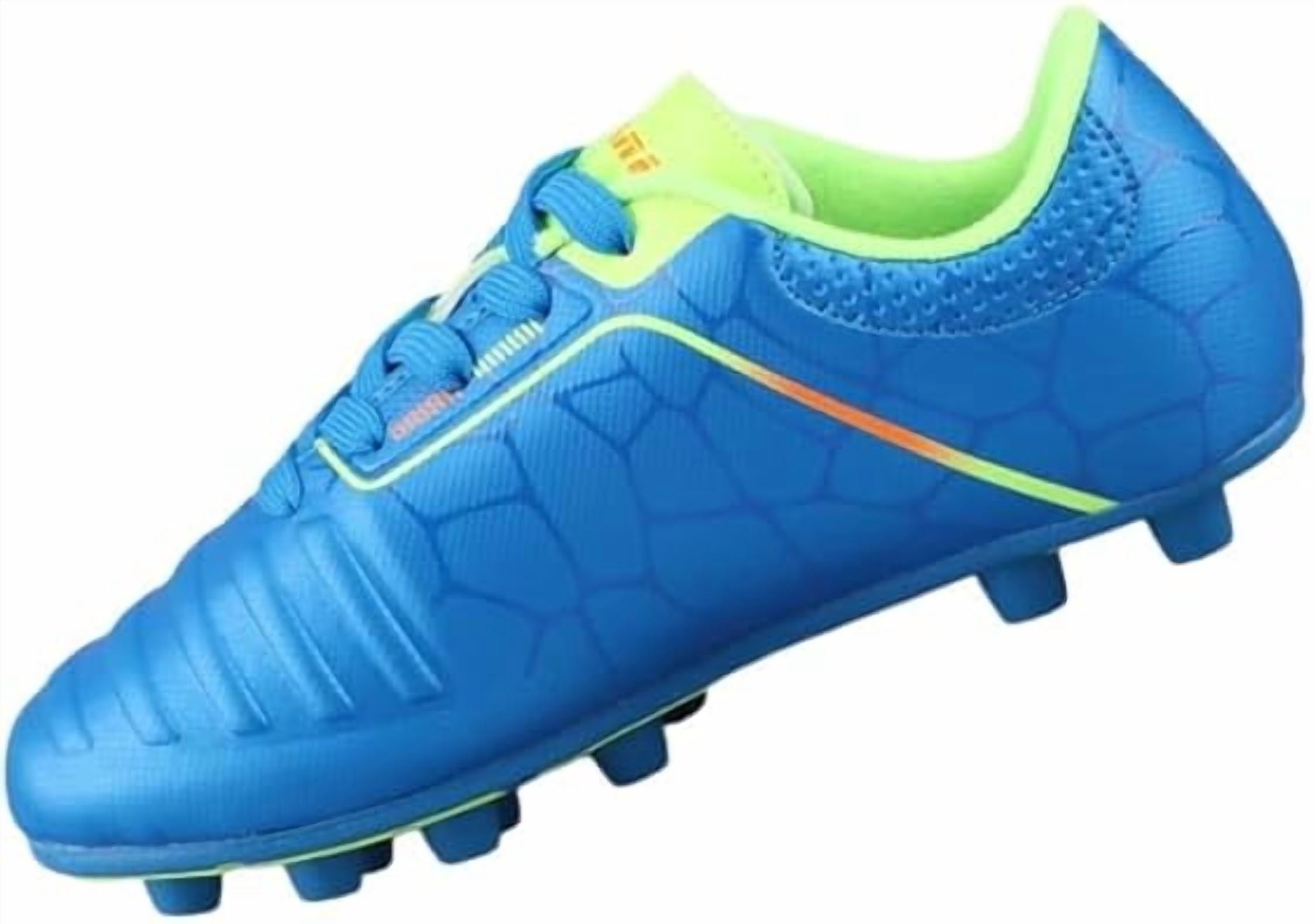 Vizari USA Catalina Firm Ground Soccer Cleats for Kids – Comfortable, Durable, and Traction-Ready Shoes for Boys and Girls - Blue, 4