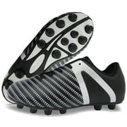Vizari USA Impact Firm Ground Soccer Cleats for Kids – Comfortable, Lightweight, and Durable Shoes for Toddlers, Little Kids, and Big Kids - Black/White, 9