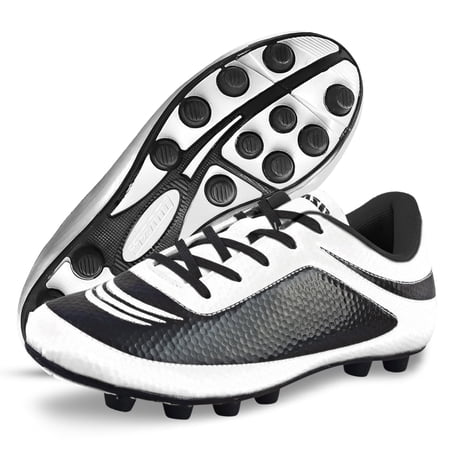 Vizari USA Infinity Soccer Cleats for Kids – Lightweight, Durable Youth Firm Ground Soccer Shoes for Boys and Girls - White Black, 3.5