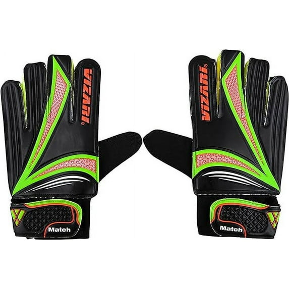 Vizari Junior Keeper Glove - Professional Soccer Goalkeeper Goalie Gloves for Kids and Adults - Superior Grip, Durable Design, Secure Fit - Black/Green,Size -5