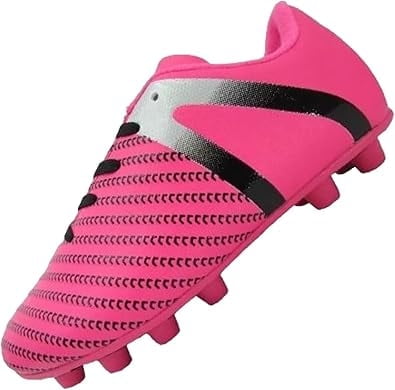Vizari USA Impact Firm Ground Soccer Cleats for Kids – Comfortable, Lightweight, and Durable Shoes for Toddlers, Little Kids, and Big Kids - Pink/Silver, 1