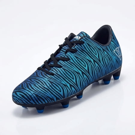 Vizari Kids Soccer Cleats for Boys Girls | Youth Firm Ground FG Athletic Outdoor Football Shoes for Toddlers, Little/Big Kid Blue/Black