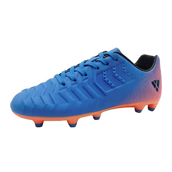 Vizari Kids Laguna Junior Firm Ground Outdoor Soccer Cleats/Shoes | for Boys and Girls - Royal Blue / Orange
