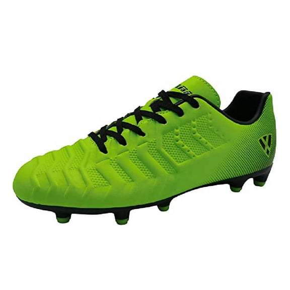Vizari Kids Laguna Junior Firm Ground Outdoor Soccer Cleats/Shoes | for Boys and Girls - Lime Green / Black