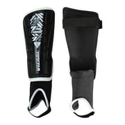 Vizari Malaga Shin Guards with Ankle Protection for Kids, Youth, and Adults | Lightweight Soccer Pads for Boys and Girls Ages 3+ - BLACK, S