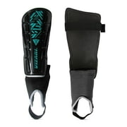 Vizari Malaga Shin Guards with Ankle Protection for Kids, Youth, and Adults | Lightweight Soccer Pads for Boys and Girls Ages 3+ - BLACK/TEAL, XXS