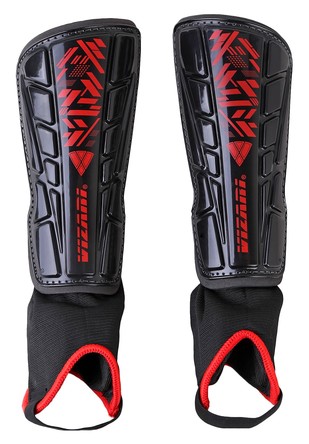 Vizari Matera Soccer Shin Guards , Shin Guards for Adults and Kids with Ankle Protection Black