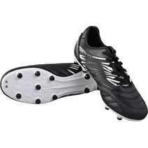 Vizari Men's Valencia FG Firm Ground Soccer Shoes/Cleats for Teens and Adults, Size - 6.5, Black/White