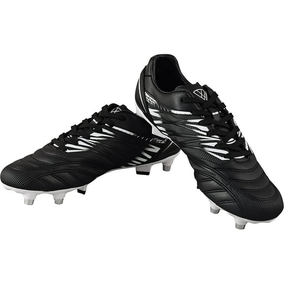 Vizari Men's Valencia SG Soft Ground Soccer Shoes/Cleats for Soft or Wet Playing Surfaces and Fields - Black White
