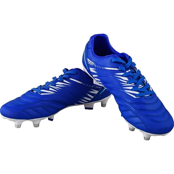 Vizari Men's Valencia SG Soft Ground Soccer Shoes/Cleats for Soft or Wet Playing Surfaces and Fields - Blue White