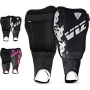 Vizari Napoli Youth Soccer Shin Guards for Boys and Girls | Pink and Silver Shin Pads with Flexible Protection - BLACK/SILVER, XXS