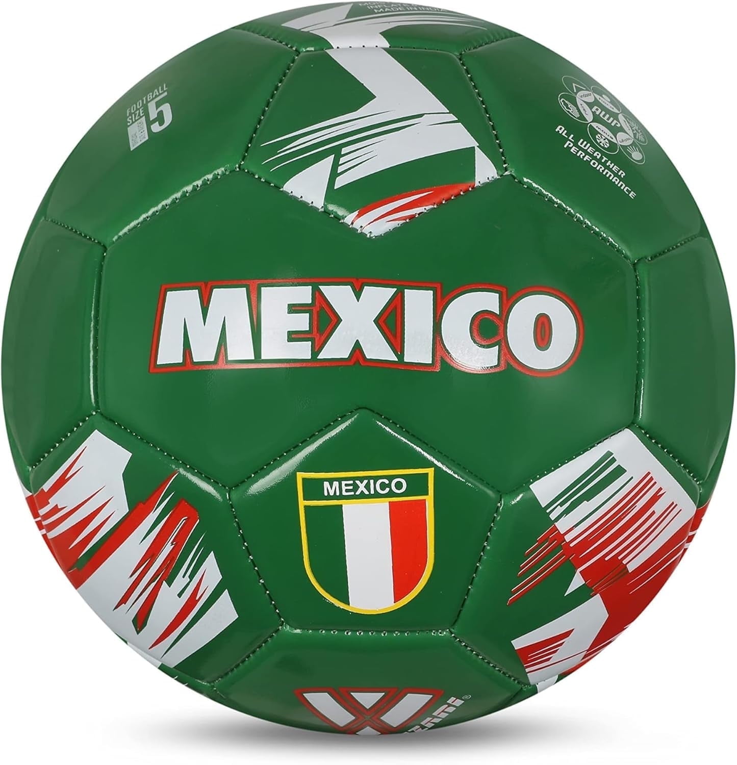 RBX Size 5 Soccer Ball - 32 Panel Brazil National Team Design For Adults & Kids
