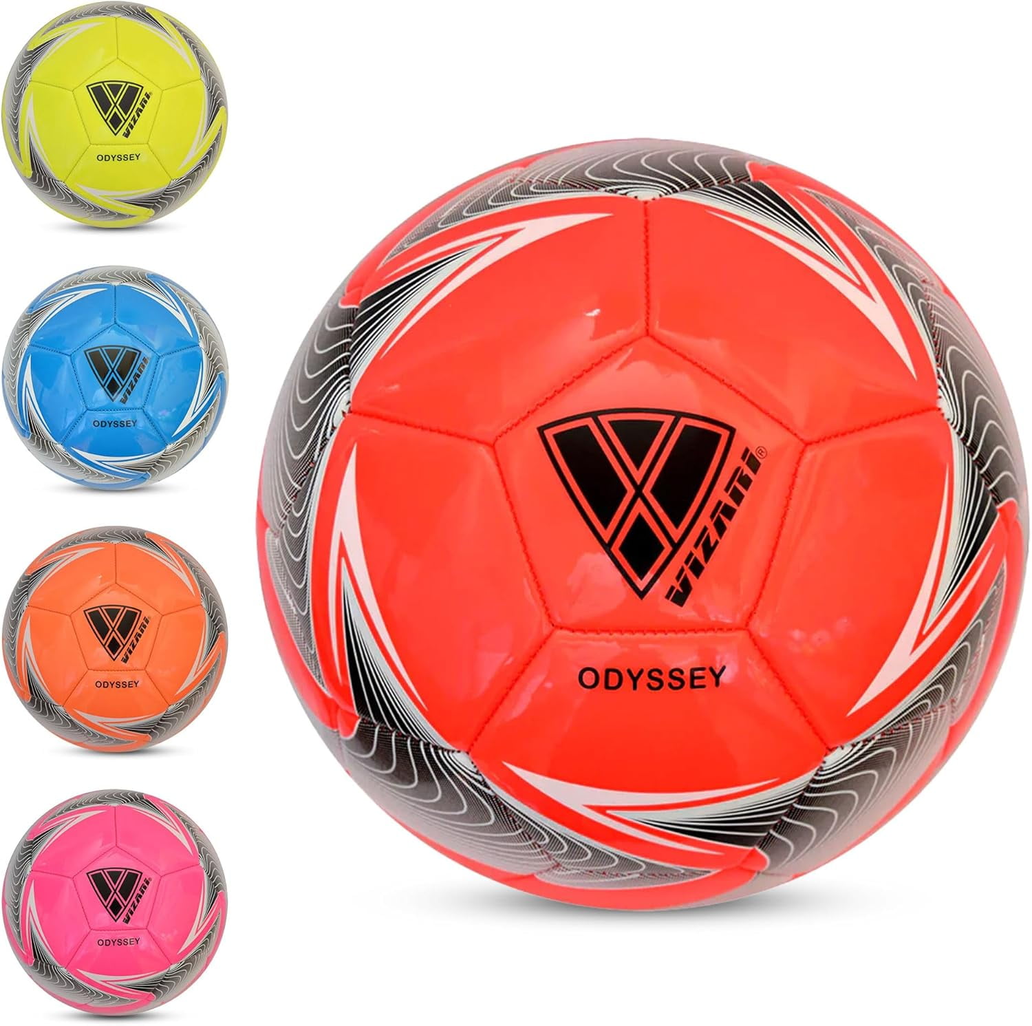 Vizari Odyssey Soccer Ball | Sizes 3, 4, 5 | Durable for Practice & Matches | Indoor & Outdoor Play - RED, 3