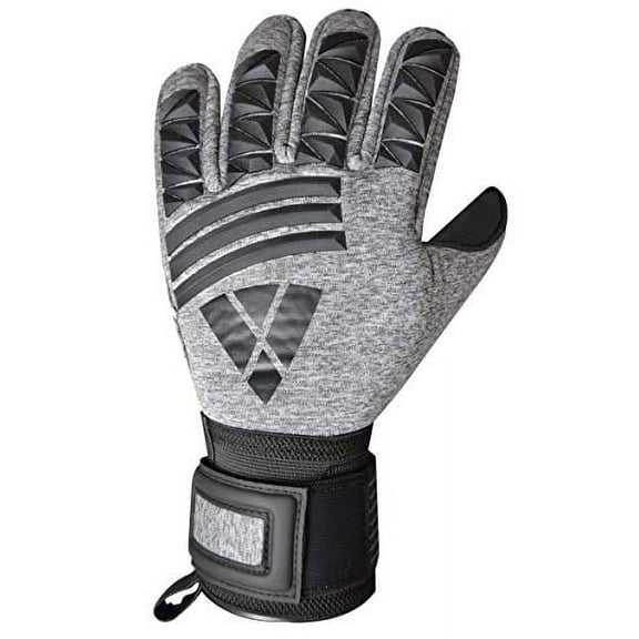 Vizari Pasadena FP Soccer Goalkeeper Gloves for Kids and Adults (8, Black / Silver)