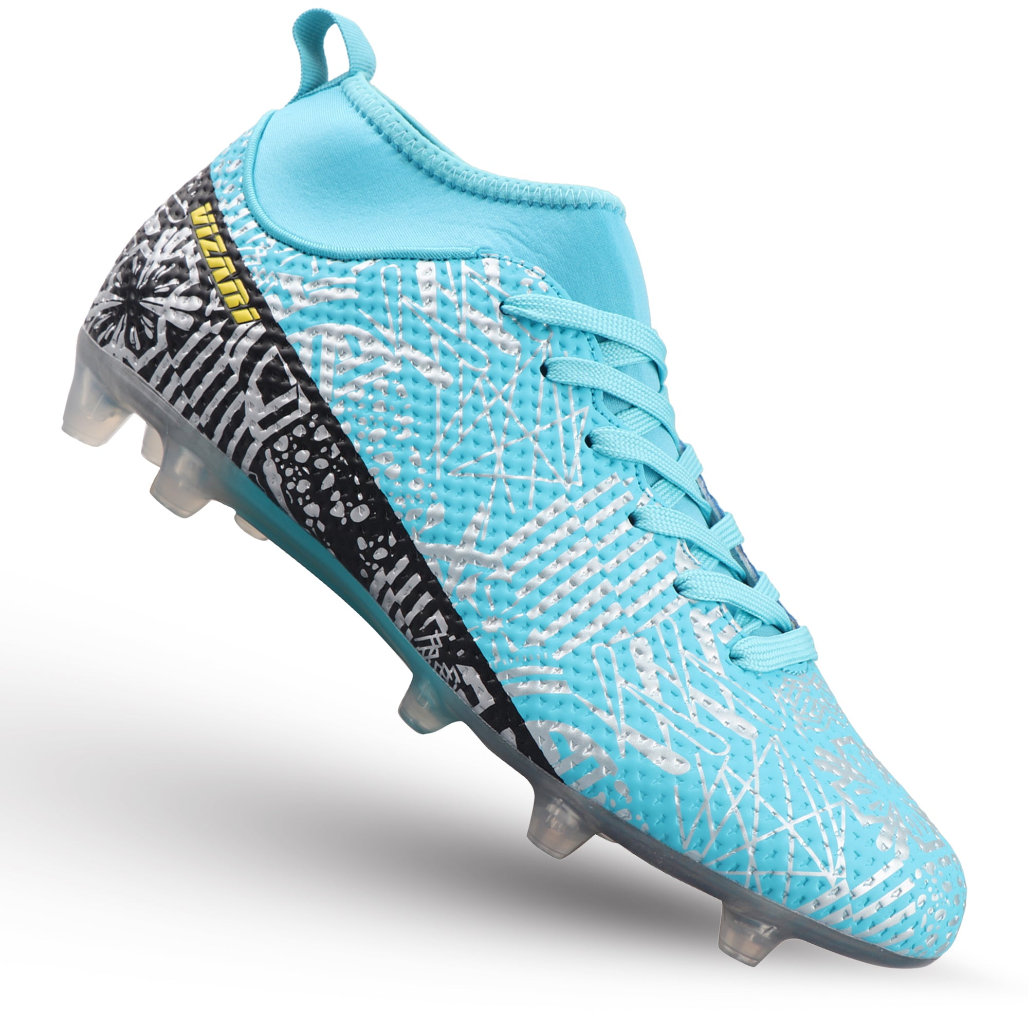Vizari Saco MC Adult Soccer Cleats for Outdoor Play Mid Cut High Ankle Football Shoes with Sock Professional Spikes High Top Football Cleats Transparent Studs Soccer Cleats Walmart Business Supplies