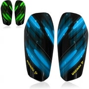 Vizari Unisex Slip-In Soccer Shin Guards for Adults and Youth | Lightweight Protective Gear for Big Kids and Teens - Sky/Black, L