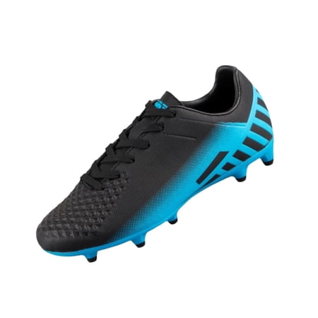 Vizari Youth Firm Ground Soccer Cleats for Kids – Comfortable, Durable, and Stylish Soccer Shoes for Boys and Girls, Black/Sky, 12