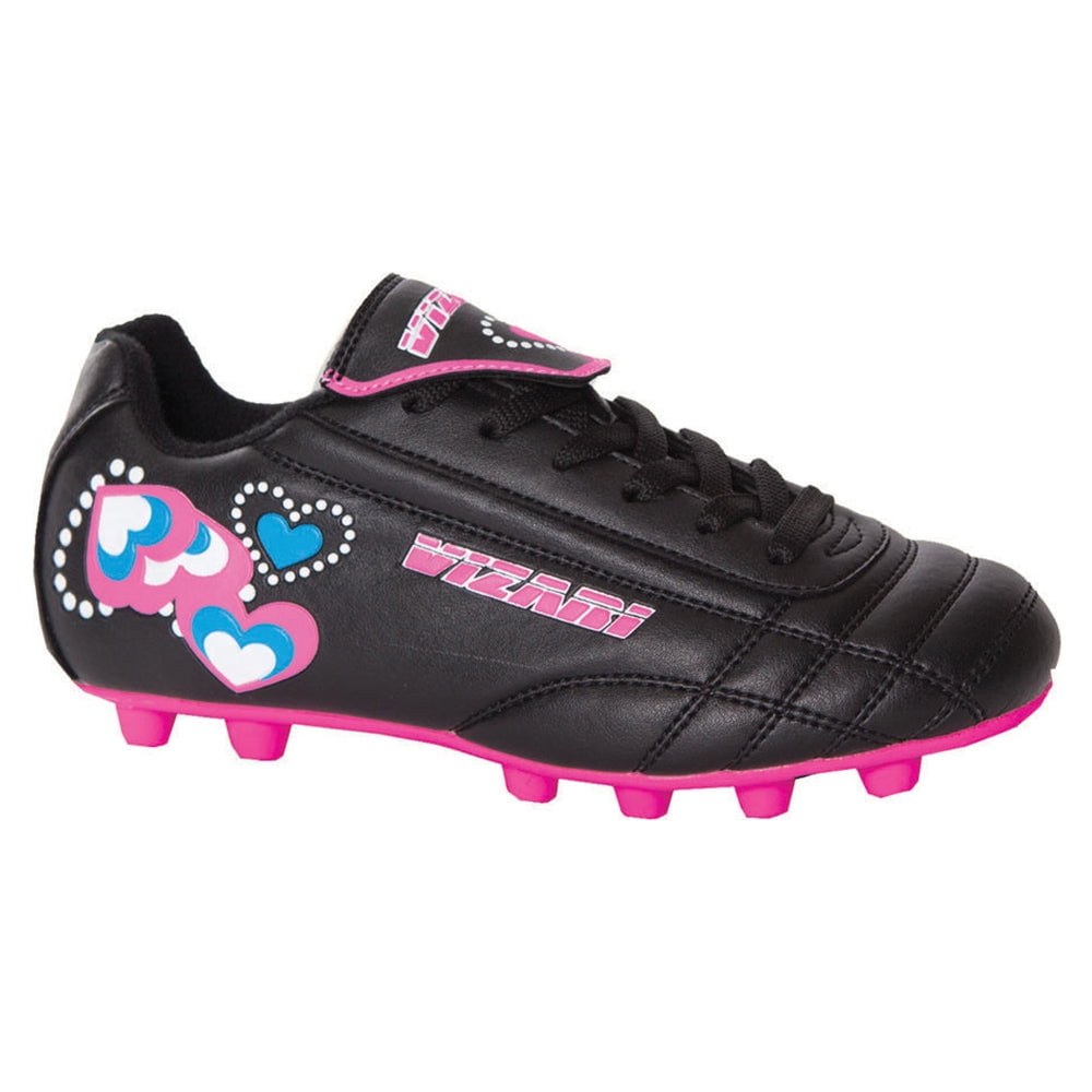 Vizari Retro Hearts FG Soccer Shoe (Toddler/Little Kid),Black/Pink/Blue 1.5