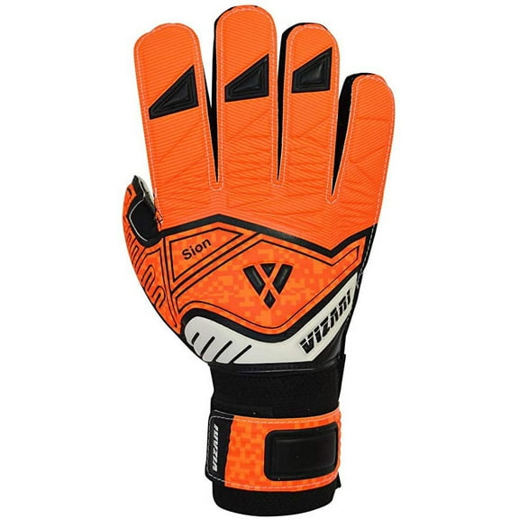 Vizari Sion Soccer Goalkeeper Gloves for Kids and Adults - Orange / White